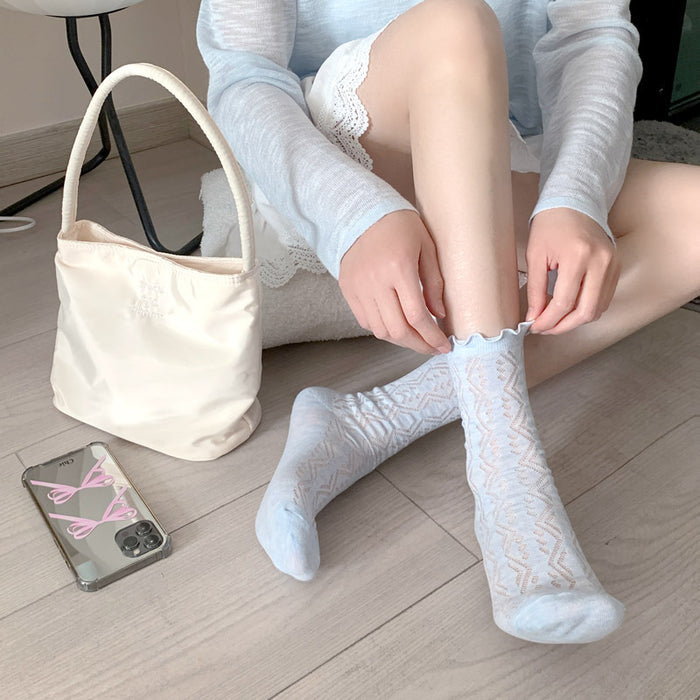 Wholesale Socks thin, mid tube mesh breathable stacking socks