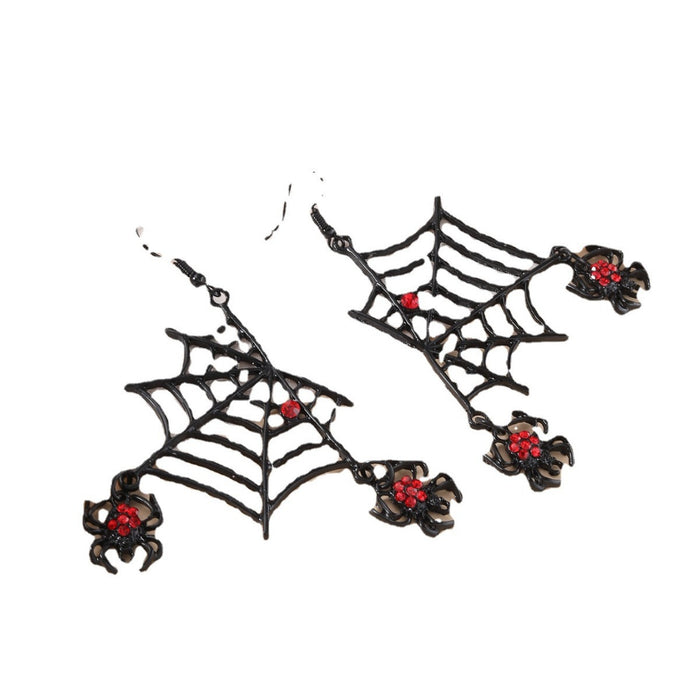 Wholesale Halloween Nightclub Diamond-encrusted Spider Web Earrings Women's Earrings