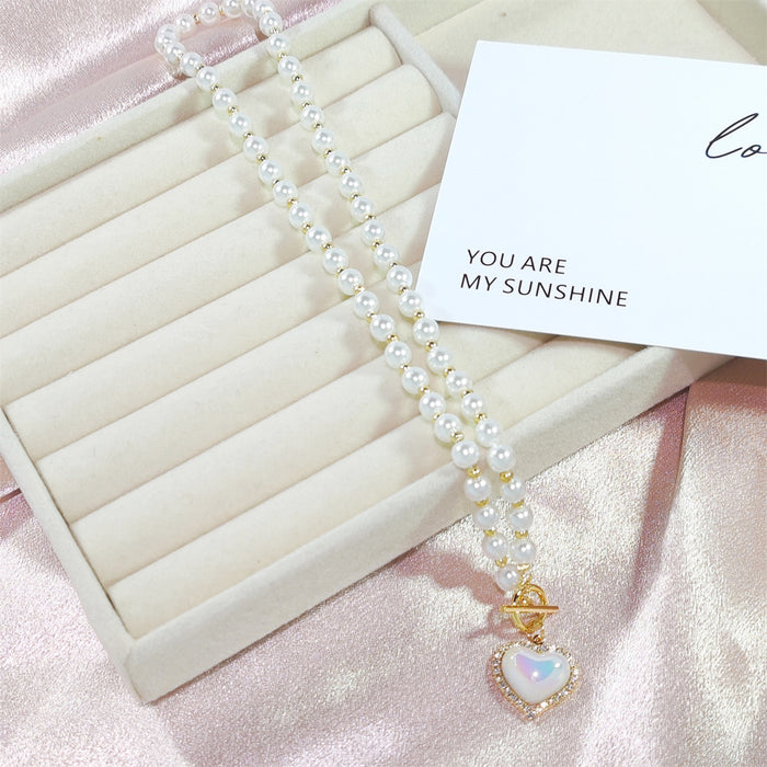 Wholesale Personalized design, clavicle chain, simple temperament, elegant heart, necklace, retro heart