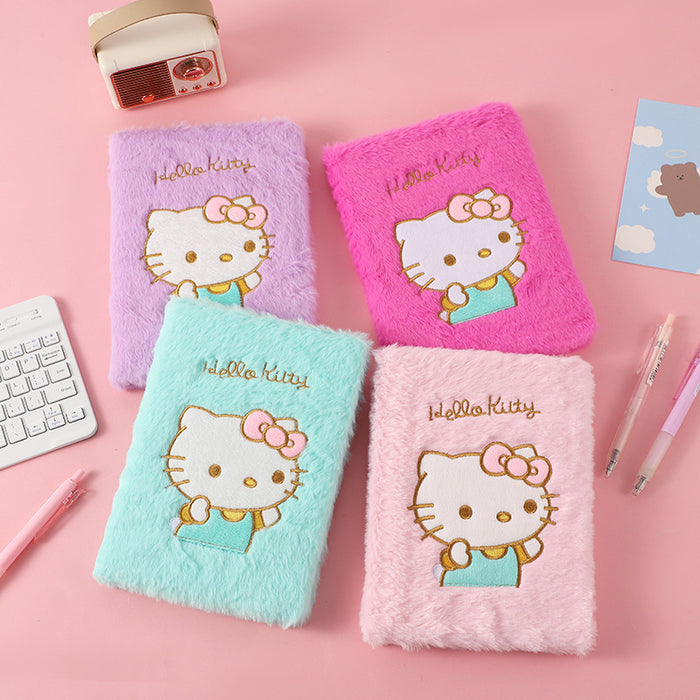 Wholesale Cartoon cat plush notebook new children' s handmade DIY hand ledger cute plush notepad