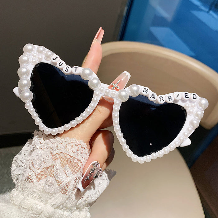 Wholesale Amazon Letter Peach Heart Sunglasses Sunglasses Glasses
