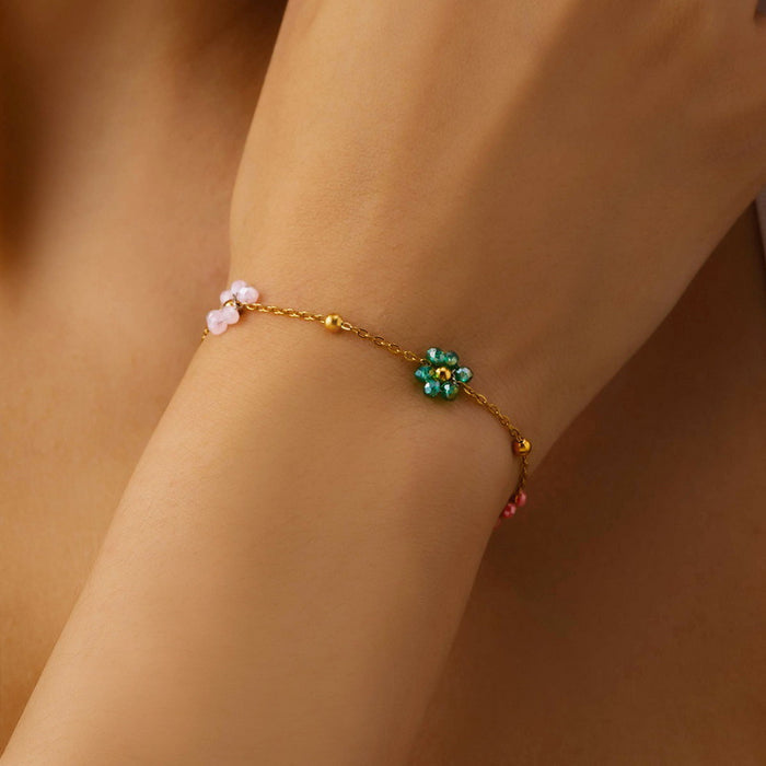 Wholesale Colored diamond heart-shaped chain bracelet