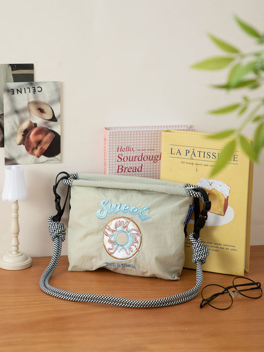 Wholesale Handheld single shoulder canvas bag, mobile zipper small bag