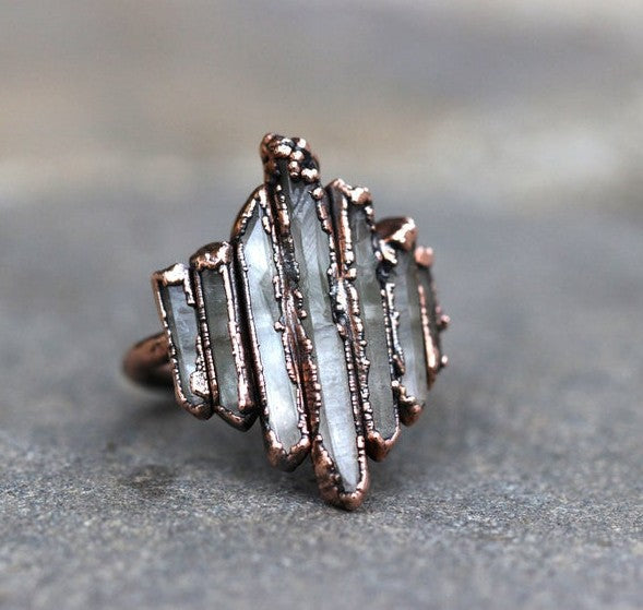 Wholesale New Irregular Rock Edge Vintage Ring with Drip Oil Irregular Ring