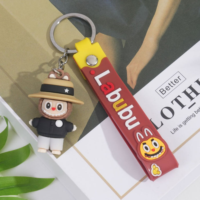 Wholesale Cartoon straw hat sheep keychain