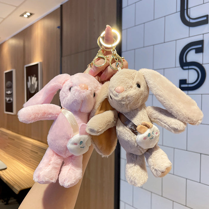 Wholesale rabbit plush pendant grab machine Doll  cartoon keychain plush toy