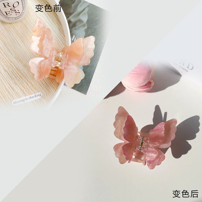 Wholesale Trendy Double-Layer Butterfly Hair Clip Acrylic Hair Accessory