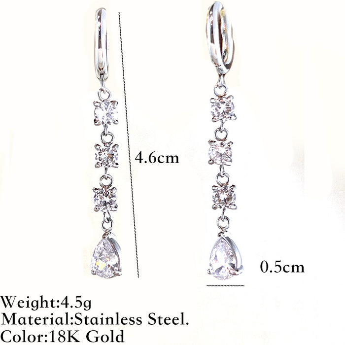 Wholesale Stainless Steel Gold Water Drop Statemente Earrings