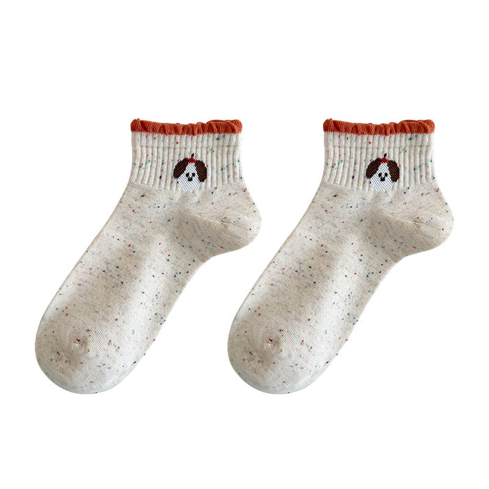 Wholesale Socks thin mesh breathable bow embroidered short tube socks boneless socks