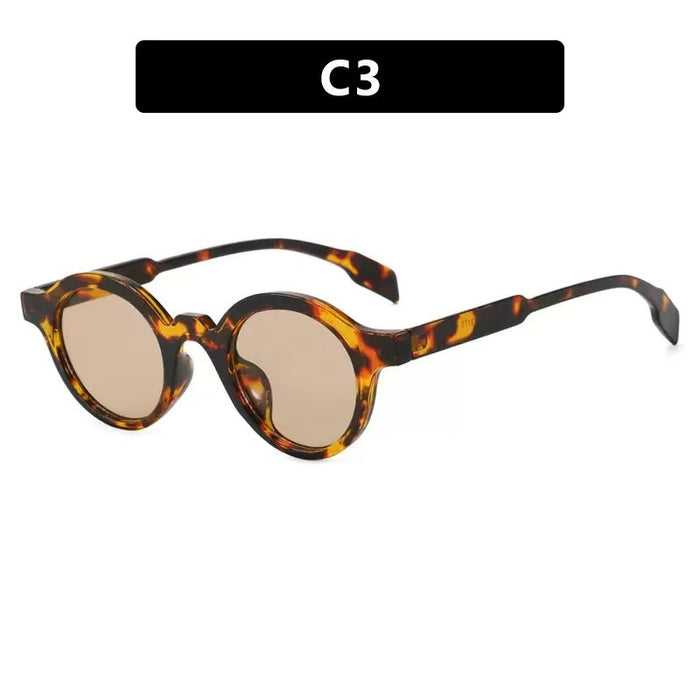 Wholesale New round retro fashionable small frame trendy versatile sunglasses, UV resistant sunglasses