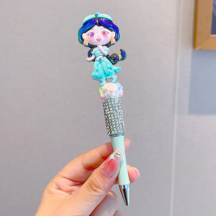 Wholesale Cartoon Plastic Crystal Sparkling Diamond Rotating Bead Neutral Pen JDC-PN-PeiNi001