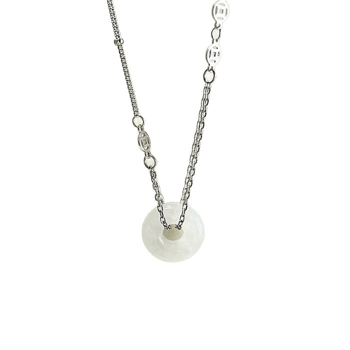 Wholesale Ping An buckle necklace, niche retro ink style bead necklace, high-end and versatile collarbone chain