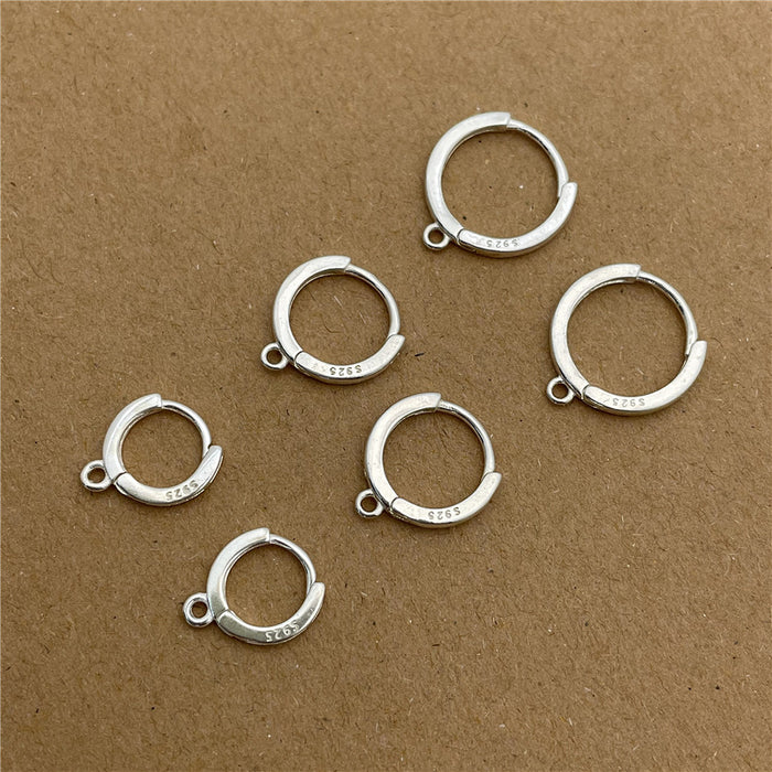 Wholesale Pure silver earring accessories, ear buckles, DIY handmade earrings with loops, semi-finished earrings, pendants
