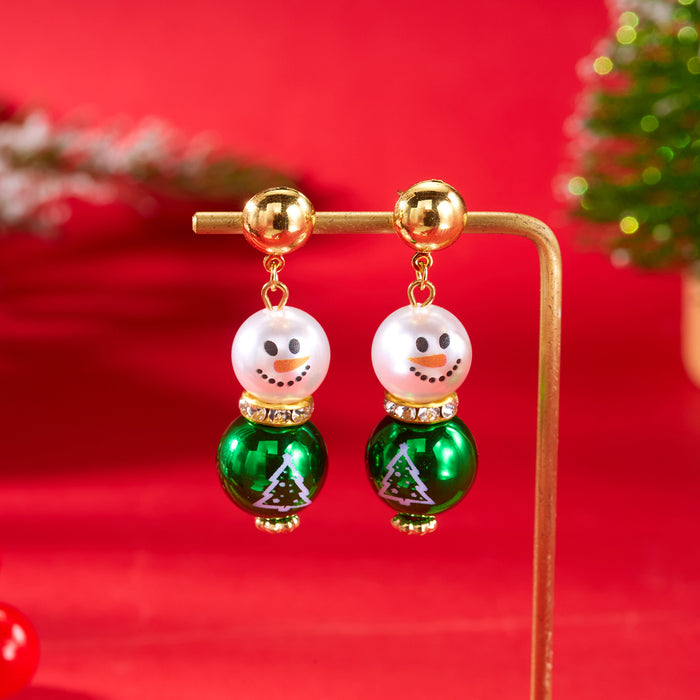 Wholesale Cute and versatile Christmas snowman earrings