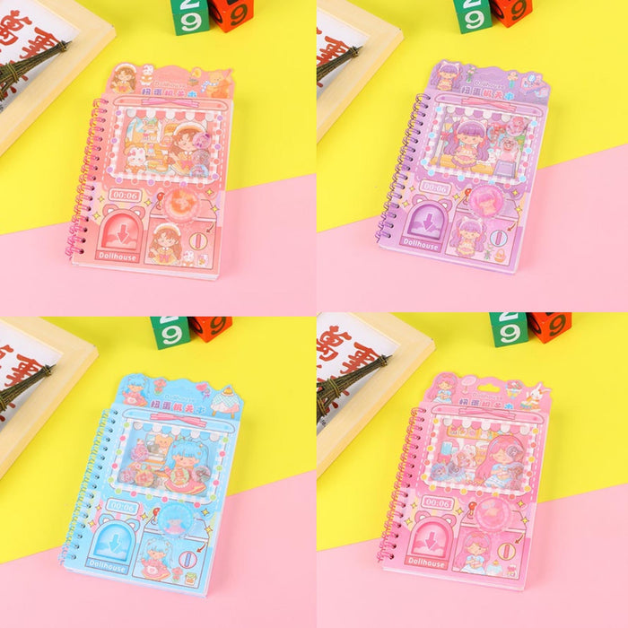 Wholesale Creative cartoon capsule toy-style spiral notebook with stickers