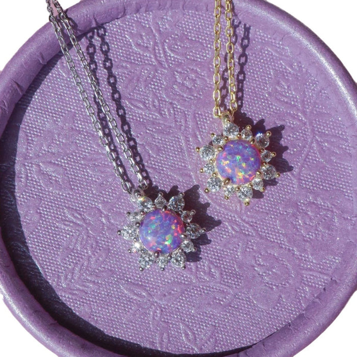 Wholesale Opal Necklace Dopamine  Bracelet Opal Pendant set