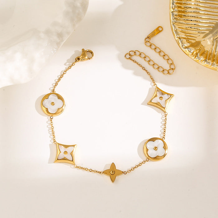 Wholesale Titanium steel bracelet, light luxury and versatile, fashionable and personalized shell bracelet