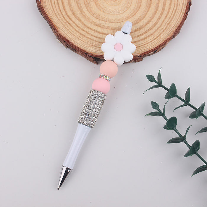 Wholesale Begonia  Silicone Beaded Pen Colorful Plastic Multifunctional Ballpoint Pen Gel Pen