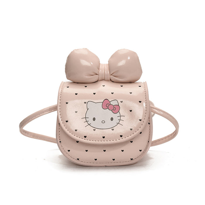 Wholesale New cartoon cute bow mini coin purse with cat print crossbody bag