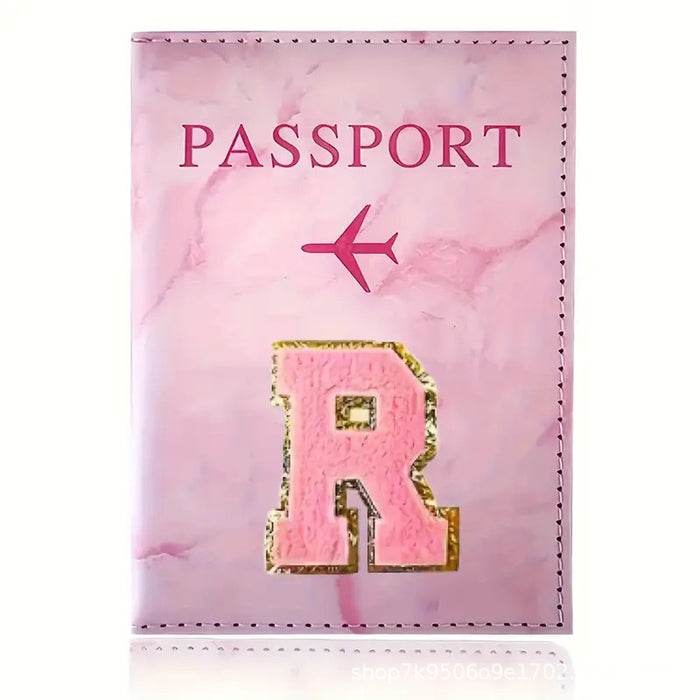 Wholesale Trendy Monogram Passport Cover Initial PU Leather Travel Wallet Unisex Boutique Card Holder