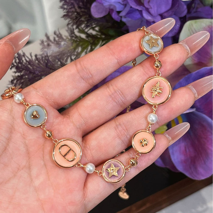 Wholesale Macaron Pentagram Bee Necklace Women's choker necklace Bracelet Earrings