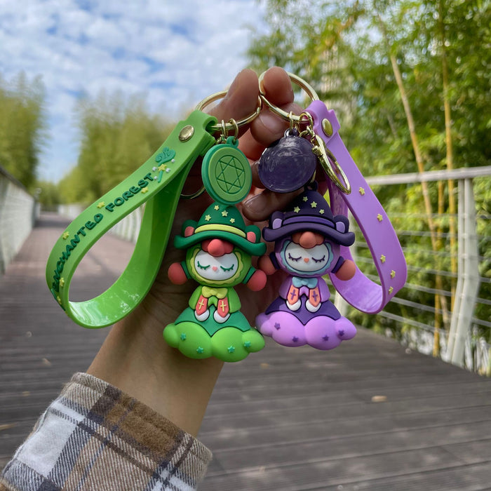 Wholesale Creative Magic Forest Keychain 3D Soft Plastic Doll Couple Backpack Pendant Decoration