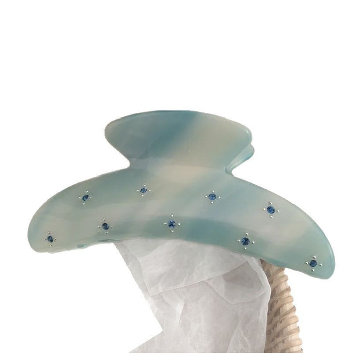 Wholesale Blue rhinestone grip clip, high-end and exquisite, shark clip at the back of the head