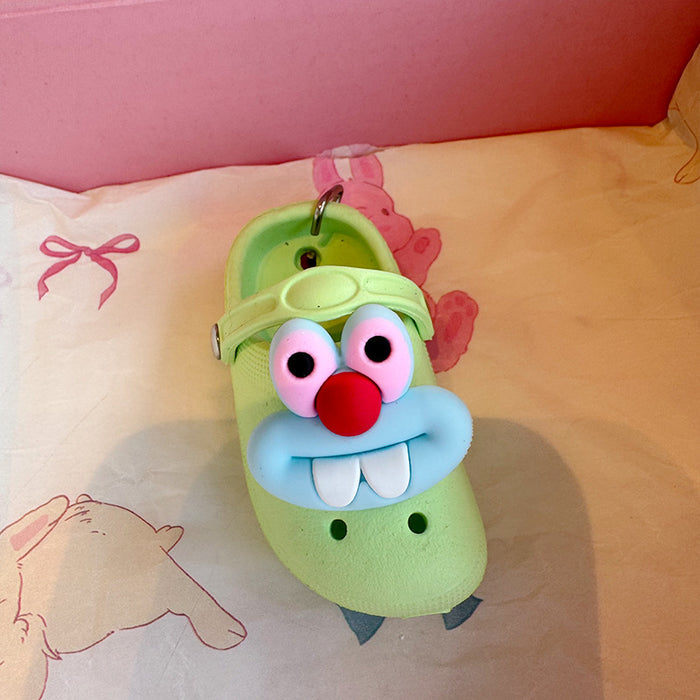 Wholesale Funny compact mini slippers hole shoes car couple keychain