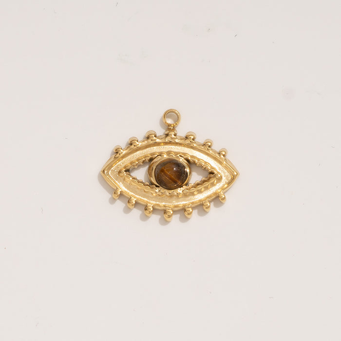 Wholesale Fashion and personalized stainless steel pendant Devil's Eye natural stone heart pendant wholesale