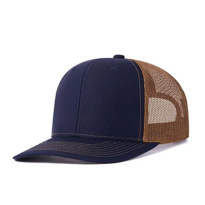 Wholesale Khaki pure color light board duckbill cap with wide brim and breathable mesh baseball cap