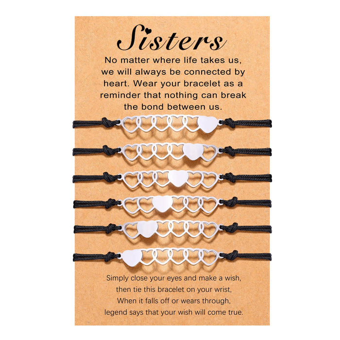 Wholesale Stainless steel heart-shaped bracelet set with hollowed out heart-shaped bracelet made of stainless steel