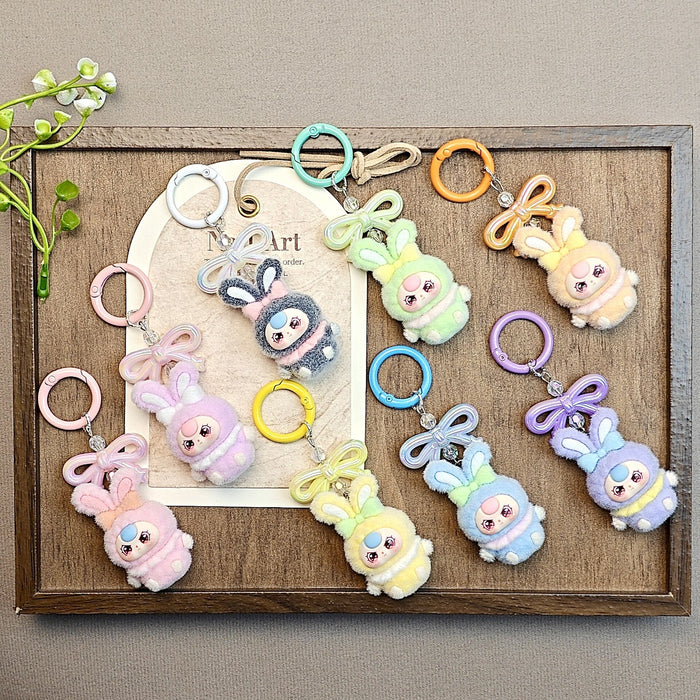 Wholesale Cute flocked doll accessories  cartoon-style keychains