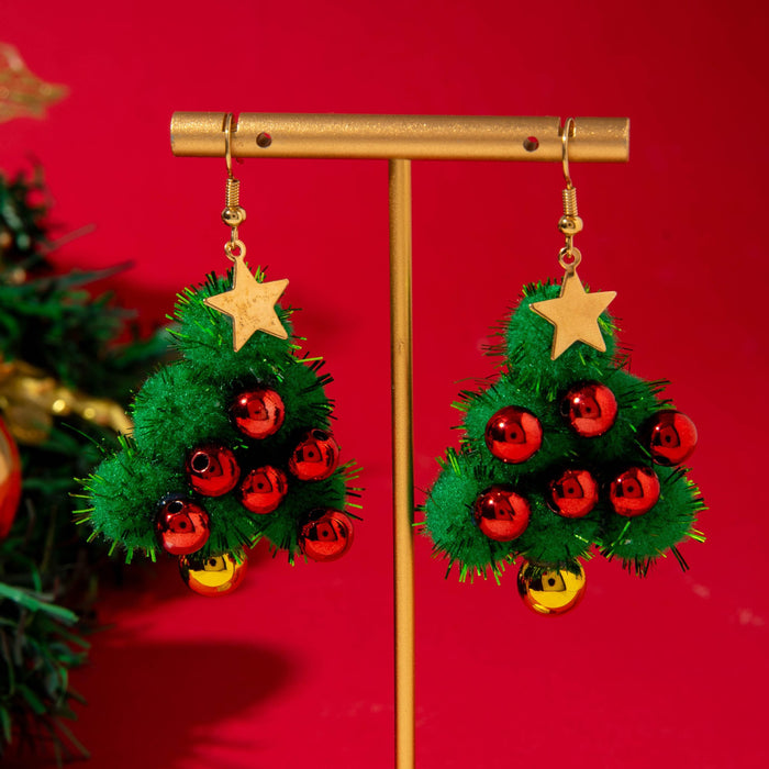 Wholesale Sweet Christmas Bow Tie Pom Pom Earrings Jewelry Accessory Party Wear