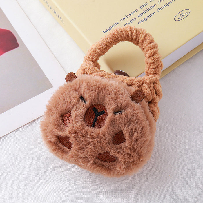 Wholesale Cartoon Cute Big Ear Dog Knitted Mobile Phone Bag Plush Dolphin Zero Wallet Earphones Mini Storage Bag