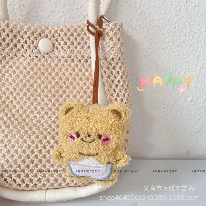 Wholesale Cute Butter Bear Backpack Sticker Pendant Grab Doll