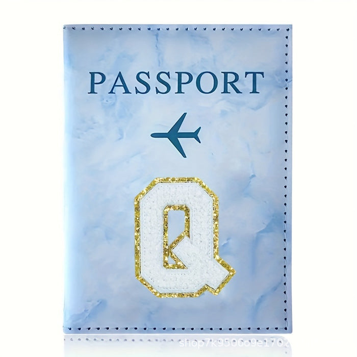 Wholesale Fashion Initial Letter Pattern PU Passport Holder Travel Wallet Casual Everyday Accessory