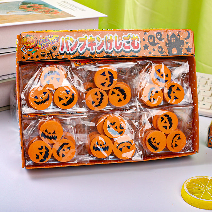 Wholesale 3pcs/pack Trendy Pumpkin Printed Erasers Novelty Holiday Gift for Kids