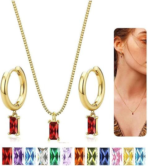 Wholesale Simple retro high-end gold plated earrings with a temperament of green square zirconia earrings