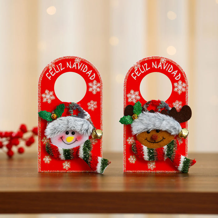 Wholesale Christmas Board Doll Door Handle Hanging Christmas Pendant Hotel Shopping Mall Home Christmas Decorations