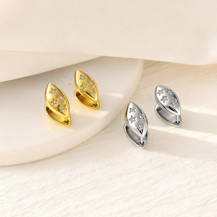 Wholesale Heart-shaped titanium steel gold earrings