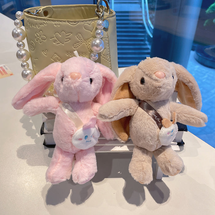 Wholesale rabbit plush pendant grab machine Doll  cartoon keychain plush toy