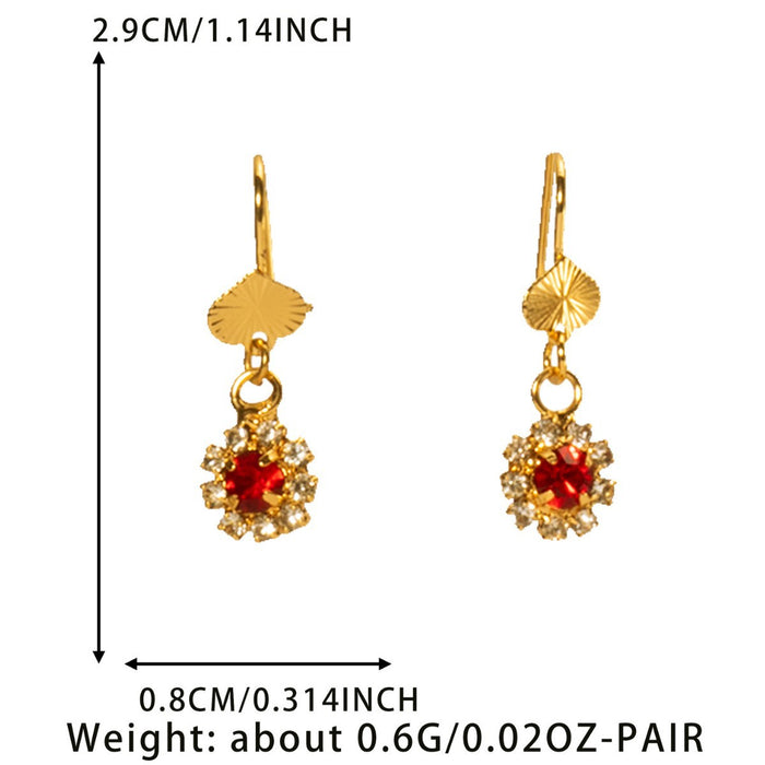 Wholesale Copper plated diamond inlaid lace earrings, light luxury, niche design, high-end earrings