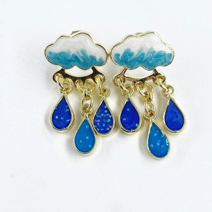 Wholesale New Cloud Earrings Fashion tassel Raindrop Women's Earpins