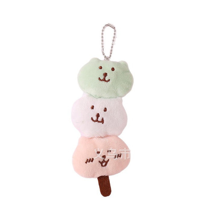 Wholesale Cute Cartoon Bear Plush Doll Bead Chain Pendant Cute Ball Skewer Bear Bag Keychain Pendant