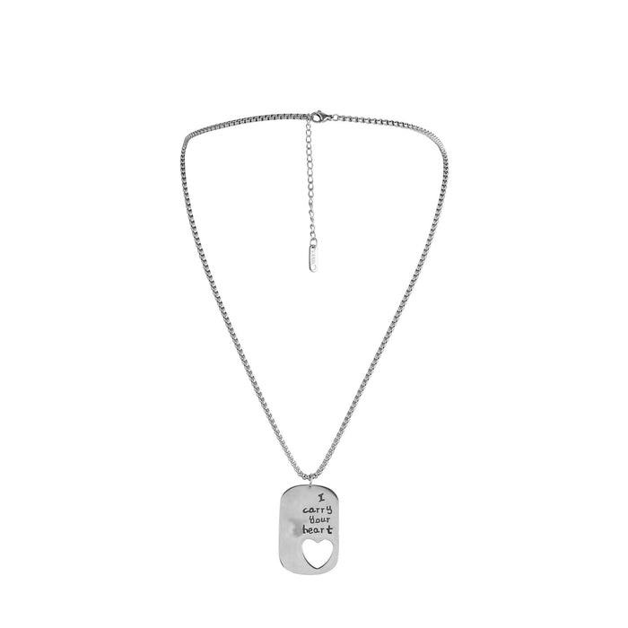 Wholesale Fashionable and versatile new niche titanium steel square brand heart-shaped necklace collarbone chain