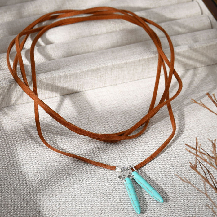Wholesale Turquoise Retro Ethnic Style Long Necklace