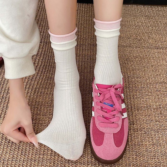 Wholesale Stacked socks versatile mid tube socks boneless rolled edge length tube socks