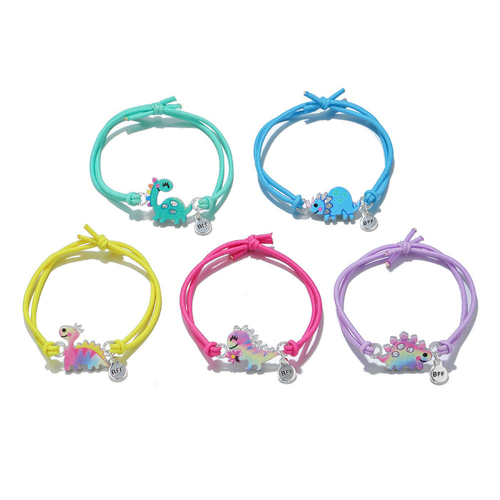 Wholesale jewelry cartoon small dinosaur dopamine bracelet handmade elastic rope