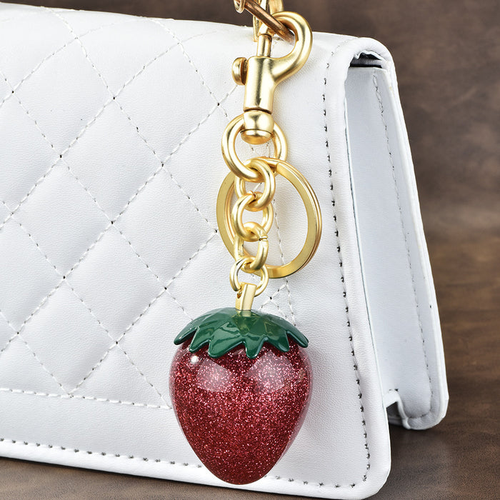 Wholesale Strawberry Bag Pendant Car Keychain Cherry Keychain Bag Decorative Buckle