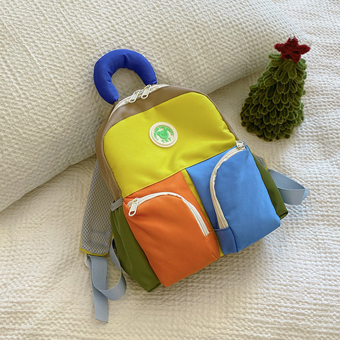 Wholesale Cute children's backpack, ultra light cartoon printed backpack, fashionable contrasting color backpack